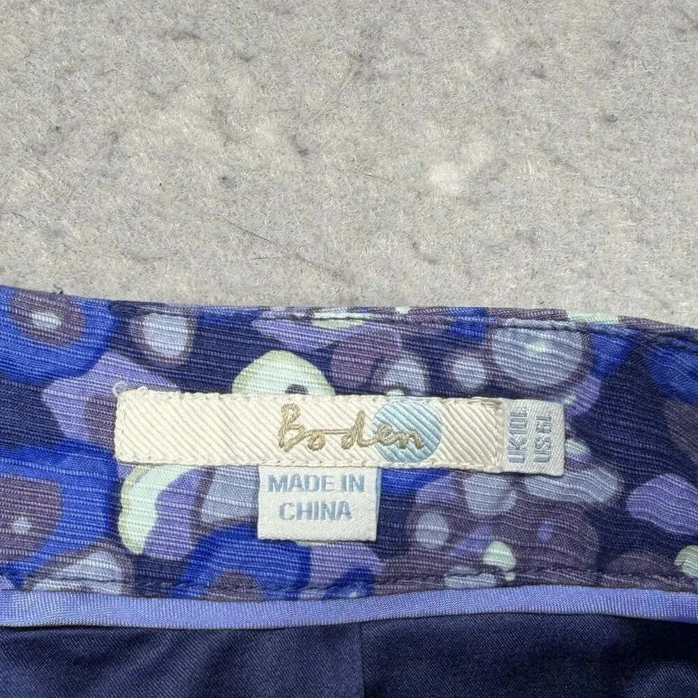 Boden Floral Pencil Skirt Women’s 6L Blue White Floral Cotton Blend Knee Length
